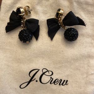 JCrew Black Bow Earrings